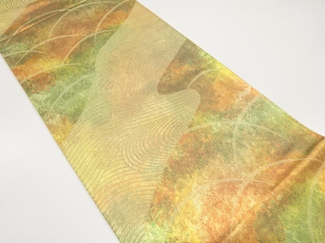 JAPANESE KIMONO / ANTIQUE FUKURO OBI / SILK / WOVEN ROUGH WAVE